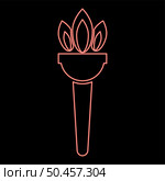 Neon torch flambeau red color vector illustration image flat style light. Neon torch flambeau red color vector illustration image flat style. Стоковая иллюстрация, агентство Ingram Publishing / Фотобанк Лори