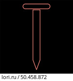 Neon iron nail red color vector illustration image flat style light. Neon iron nail red color vector illustration image flat style. Стоковая иллюстрация, агентство Ingram Publishing / Фотобанк Лори