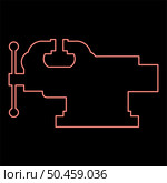Neon vice Jaw vise Repair clamp tool red color vector illustration image flat style light. Neon vice Jaw vise Repair clamp tool red color vector illustration image flat style. Стоковая иллюстрация, агентство Ingram Publishing / Фотобанк Лори