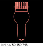 Neon scanning barcode with hand scanner red color vector illustration image flat style light. Neon scanning barcode with hand scanner red color vector illustration image flat style. Стоковая иллюстрация, агентство Ingram Publishing / Фотобанк Лори