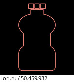 Neon plastic bottle Cleanser red color vector illustration image flat style light. Neon plastic bottle Cleanser red color vector illustration image flat style. Стоковая иллюстрация, агентство Ingram Publishing / Фотобанк Лори