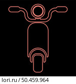 Neon moped Scooter Motorcycle Electric bike red color vector illustration image flat style light. Neon moped Scooter Motorcycle Electric bike red color vector illustration image flat style. Стоковая иллюстрация, агентство Ingram Publishing / Фотобанк Лори