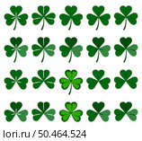 Three-leaf shamrock clover icon set. Symbol of Lucky Irish beer festival St Patrick’s day. Vector Illustration. Стоковая иллюстрация, агентство Ingram Publishing / Фотобанк Лори