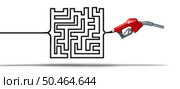 Solving gas and oil issues and fossil fuel energy industry  as a symbol for fueling costs and environmental regulations due to climate change as a gas pump icon as a 3D illustration. Стоковое фото, агентство Ingram Publishing / Фотобанк Лори