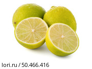 Fresh green limes isolated on white background. Стоковое фото, агентство Ingram Publishing / Фотобанк Лори
