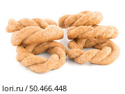Tasty round olive crackers on white background. Стоковое фото, агентство Ingram Publishing / Фотобанк Лори