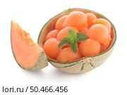 Juicy honeydew melon on a white background. Стоковое фото, агентство Ingram Publishing / Фотобанк Лори