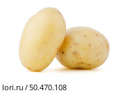 New potatoes isolated on white background close up. Стоковое фото, агентство Ingram Publishing / Фотобанк Лори