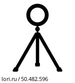 Ring lighting studio lamp light LED selfie lamp with tripod for mobile phone use blogger icon black color vector illustration image flat style simple. Ring lighting studio lamp light LED selfie lamp with tripod for mobile phone use blogger icon black color vector illustration image flat style. Стоковая иллюстрация, агентство Ingram Publishing / Фотобанк Лори
