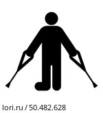 Man with broken leg crutch cane gypsum foot stick using sticks person crutches trauma concept icon black color vector illustration image flat style simple. Man with broken leg crutch cane gypsum foot stick using sticks person crutches trauma concept icon black color vector illustration image flat style. Стоковая иллюстрация, агентство Ingram Publishing / Фотобанк Лори