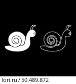 Snail mollusc set icon white color vector illustration image simple solid fill outline contour line thin flat style. Snail mollusc set icon white color vector illustration image solid fill outline contour line thin flat style. Стоковая иллюстрация, агентство Ingram Publishing / Фотобанк Лори