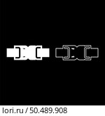 Buckle fastener clasp furniture for clothes system of fast snap join for backpack bag closed set icon white color vector illustration image simple solid fill outline contour line thin flat style. Buckle fastener clasp furniture for clothes system of fast snap join for backpack bag closed set icon white color vector illustration image solid fill outline contour line thin flat style. Стоковая иллюстрация, агентство Ingram Publishing / Фотобанк Лори