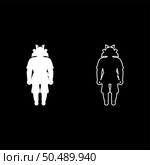 Samurai japanese war’s hero silhouette warrior set icon white color vector illustration image simple solid fill outline contour line thin flat style. Samurai japanese war’s hero silhouette warrior set icon white color vector illustration image solid fill outline contour line thin flat style. Стоковая иллюстрация, агентство Ingram Publishing / Фотобанк Лори