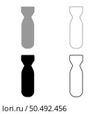 Bomb air set icon grey black color vector illustration image simple solid fill outline contour line thin flat style. Bomb air set icon grey black color vector illustration image solid fill outline contour line thin flat style. Стоковая иллюстрация, агентство Ingram Publishing / Фотобанк Лори
