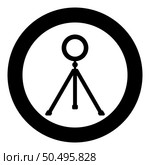 Ring lighting studio lamp light LED selfie lamp with tripod for mobile phone use blogger icon in circle round black color vector illustration image solid outline style simple. Ring lighting studio lamp light LED selfie lamp with tripod for mobile phone use blogger icon in circle round black color vector illustration image solid outline style. Стоковая иллюстрация, агентство Ingram Publishing / Фотобанк Лори