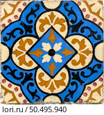 Old Traditional Portuguese azulejos, painted ceramic tilework. Стоковое фото, агентство Ingram Publishing / Фотобанк Лори