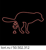 Neon dog defecation poke pooping pet feces doing its toilet concept of place for walking with animals shit site excrement canine red color vector illustration image flat style light. Neon dog defecation poke pooping pet feces doing its toilet concept of place for walking with animals shit site excrement canine red color vector illustration image flat style. Стоковая иллюстрация, агентство Ingram Publishing / Фотобанк Лори