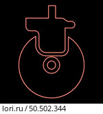 Neon wheel for furniture caster swivel red color vector illustration image flat style light. Neon wheel for furniture caster swivel red color vector illustration image flat style. Стоковая иллюстрация, агентство Ingram Publishing / Фотобанк Лори