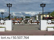 One of the central streets of the ancient Russian city of Murom, Russia. Редакционное фото, фотограф Алексей Кузнецов / Фотобанк Лори