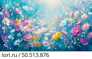 Enchanted Meadow: An Impressionistic Floral Painting. Стоковое AI-изображение, AI-художник Данила Большаков / Фотобанк Лори