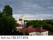 Городской пейзаж города Витебск в Белоруссии, вид на Воскресенскую церковь. Стоковое фото, фотограф Максим Соколов / Фотобанк Лори