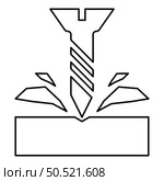 Self-tapping screw is screwed into the material shavings scatter contour outline line icon black color vector illustration image thin flat style simple. Self-tapping screw is screwed into the material shavings scatter contour outline line icon black color vector illustration image thin flat style. Стоковая иллюстрация, агентство Ingram Publishing / Фотобанк Лори