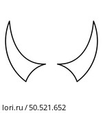 Horn of devil horns monster from hell Halloween carnival concept demon satan evil contour outline line icon black color vector illustration image thin flat style simple. Horn of devil horns monster from hell Halloween carnival concept demon satan evil contour outline line icon black color vector illustration image thin flat style. Стоковая иллюстрация, агентство Ingram Publishing / Фотобанк Лори