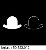 Old hat vintage bowler gentleman headwear male elegant fedora homburg-hat stingy brim top-hat set icon white color vector illustration image simple solid fill outline contour line thin flat style. Old hat vintage bowler gentleman headwear male elegant fedora homburg-hat stingy brim top-hat set icon white color vector illustration image solid fill outline contour line thin flat style. Стоковая иллюстрация, агентство Ingram Publishing / Фотобанк Лори