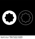 Rubber gasket puck under rounded octagon in circle set icon white color vector illustration image simple solid fill outline contour line thin flat style. Rubber gasket puck under rounded octagon in circle set icon white color vector illustration image solid fill outline contour line thin flat style. Стоковая иллюстрация, агентство Ingram Publishing / Фотобанк Лори