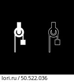 Winch with cord pulley construction climbing block equipment sheave with cargo weight freight burden set icon white color vector illustration image simple solid fill outline contour line thin flat style. Winch with cord pulley construction climbing block equipment sheave with cargo weight freight burden set icon white color vector illustration image solid fill outline contour line thin flat style. Стоковая иллюстрация, агентство Ingram Publishing / Фотобанк Лори