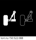 Suspension in the car set icon white color vector illustration image simple solid fill outline contour line thin flat style. Suspension in the car set icon white color vector illustration image solid fill outline contour line thin flat style. Стоковая иллюстрация, агентство Ingram Publishing / Фотобанк Лори