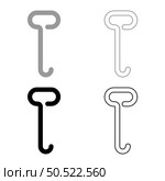 Metal fire poker for coals hook for freight load cargo opening hatches hand transport pull box crate with wood concept rabble set icon grey black color vector illustration image simple solid fill outline contour line thin flat style. Metal fire poker for coals hook for freight load cargo opening hatches hand transport pull box crate with wood concept rabble set icon grey black color vector illustration image solid fill outline contour line thin flat style. Стоковая иллюстрация, агентство Ingram Publishing / Фотобанк Лори