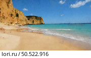 Beautiful sandy beach near Lagos in Ponta da Piedade Algarve region Portugal. Стоковое фото, агентство Ingram Publishing / Фотобанк Лори