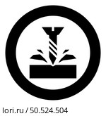Self-tapping screw is screwed into the material shavings scatter icon in circle round black color vector illustration image solid outline style simple. Self-tapping screw is screwed into the material shavings scatter icon in circle round black color vector illustration image solid outline style. Стоковая иллюстрация, агентство Ingram Publishing / Фотобанк Лори