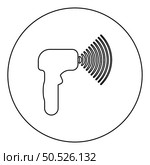 Emitter of waves electron gun manual thermometer forehead infrared device for measuring temperature non-contact contactless digital icon in circle round black color vector illustration image outline contour line thin style simple. Emitter of waves electron gun manual thermometer forehead infrared device for measuring temperature non-contact contactless digital icon in circle round black color vector illustration image outline contour line thin style. Стоковая иллюстрация, агентство Ingram Publishing / Фотобанк Лори