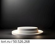 Discover the elegance of a modern luxury interior concept with this stunning 3D podium steps showcase. The shiny floor and black background add a touch of sophistication to the vector illustrator. Стоковая иллюстрация, агентство Ingram Publishing / Фотобанк Лори