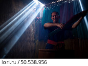 Boiling the flax tree is the first step of dyeing into different colors to weave mats. One of the occupations and way of life of rural villagers in Thailand. Стоковое фото, агентство Ingram Publishing / Фотобанк Лори