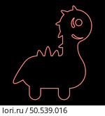Neon cute dinosaur for baby red color vector illustration image flat style light. Neon cute dinosaur for baby red color vector illustration image flat style. Стоковая иллюстрация, агентство Ingram Publishing / Фотобанк Лори