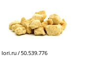 Pile of Textured Soy Protein (Soy Meat) Isolated on White Background. Стоковое фото, агентство Ingram Publishing / Фотобанк Лори