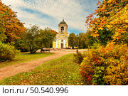 The alley leading to the Theatre Square and the Lutheran Church of Saints Peter and Paul in Vyborg. Стоковое фото, фотограф Владимир Ушаров / Фотобанк Лори