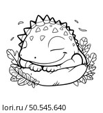 Coloring page of cute dinosaur for children. Cartoon style. Vector illustration. Стоковая иллюстрация, агентство Ingram Publishing / Фотобанк Лори