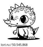 Cute cartoon stegosaurus. Vector illustration for coloring book. Стоковая иллюстрация, агентство Ingram Publishing / Фотобанк Лори