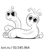 Cute cartoon caterpillar on a white background. Vector illustration. Стоковая иллюстрация, агентство Ingram Publishing / Фотобанк Лори