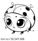 Cute cartoon ladybug. Vector illustration isolated on white background. Стоковая иллюстрация, агентство Ingram Publishing / Фотобанк Лори