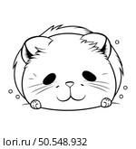 cute hamster cartoon vector illustration graphic design in black and white. Стоковая иллюстрация, агентство Ingram Publishing / Фотобанк Лори