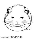 Hamster in the hole. Black and white vector illustration isolated on white background. Стоковая иллюстрация, агентство Ingram Publishing / Фотобанк Лори