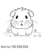 Cute hamster. Black and white vector illustration for coloring book. Стоковая иллюстрация, агентство Ingram Publishing / Фотобанк Лори