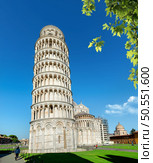 View to Pisa Cathedral and Leaning Tower of Pisa from Piazza dei Miracoli. View of the tower. Стоковое фото, агентство Ingram Publishing / Фотобанк Лори