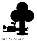 Chainsaw sawing tree woodchopper concept lumberjack arborist cutting deforestation prunes sprinking icon black color vector illustration image flat style simple. Chainsaw sawing board woodchopper concept lumberjack arborist cutting deforestation prunes sprinking icon black color vector illustration image flat style. Стоковая иллюстрация, агентство Ingram Publishing / Фотобанк Лори