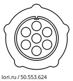 Grate for meat grinder plate mincer device for growing shallow of meat lattice with nut screw female screw pawl stop latch holder contour outline line icon black color vector illustration image thin flat style simple. Grate for meat grinder plate mincer device for growing shallow of meat lattice with nut screw female screw pawl stop latch holder contour outline line icon black color vector illustration image thin flat style. Стоковая иллюстрация, агентство Ingram Publishing / Фотобанк Лори